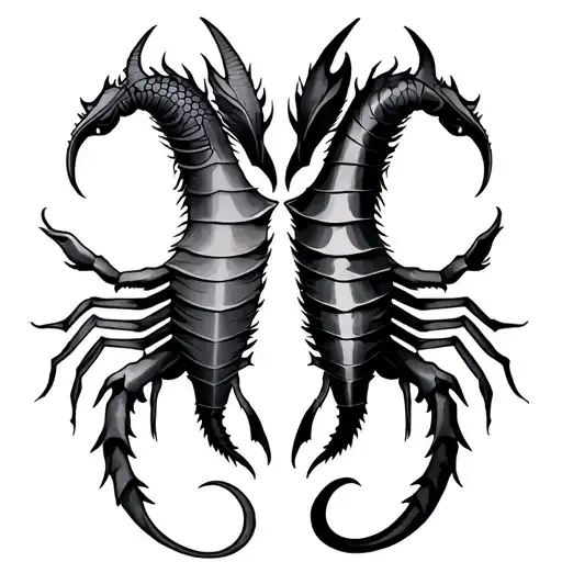 Gemini And Scorpio Signs Couple Tattoo Design Inspired