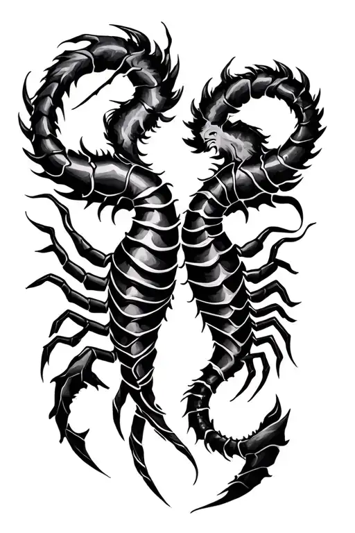 Gemini And Scorpio Signs Couple Tattoo Design Inspired