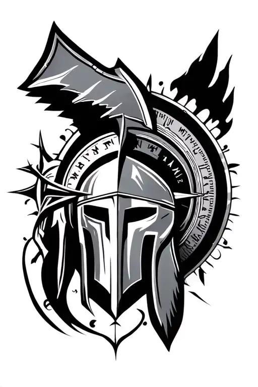 Spartan Helmet Compass Surrounded