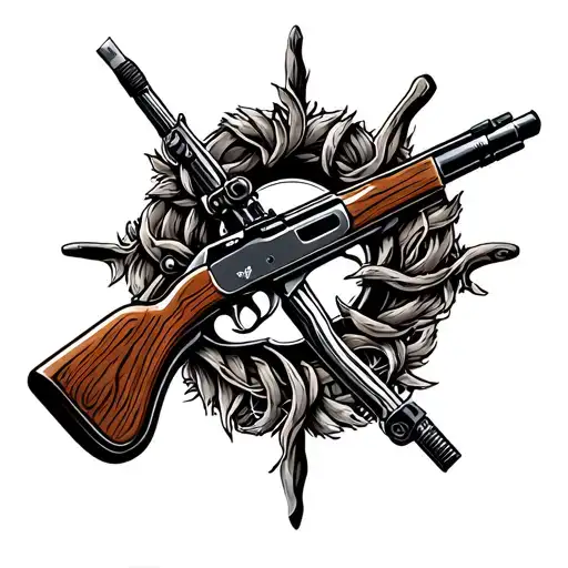 Tools Bow Hunting Rifle Intertwined