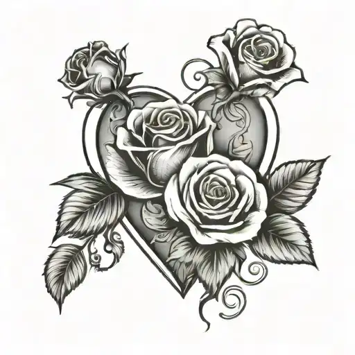 Love Heart With Rose Saying Mum