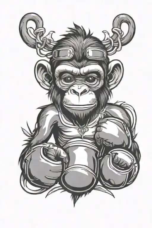 Monkey Boxing Gloves Surrounded