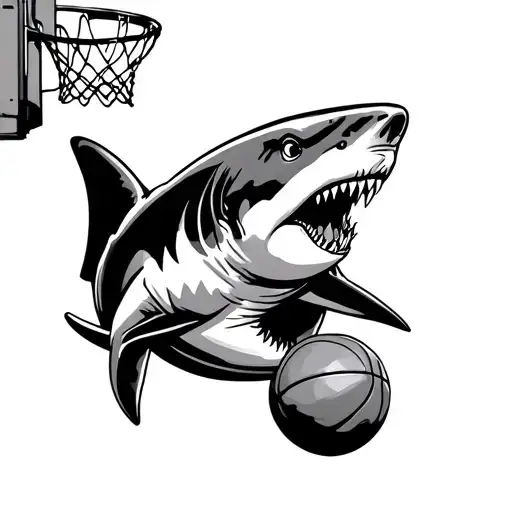 Shark Dunking Basketball