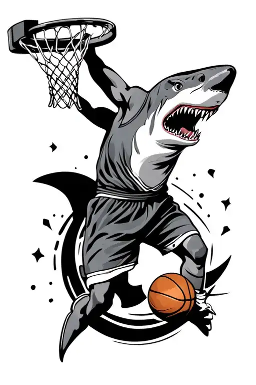 Shark Dunking Basketball