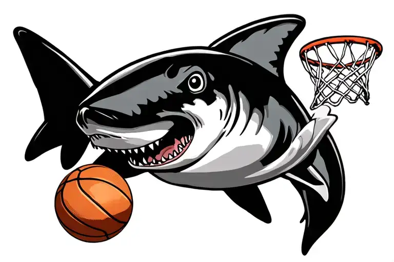 Shark Dunking Basketball
