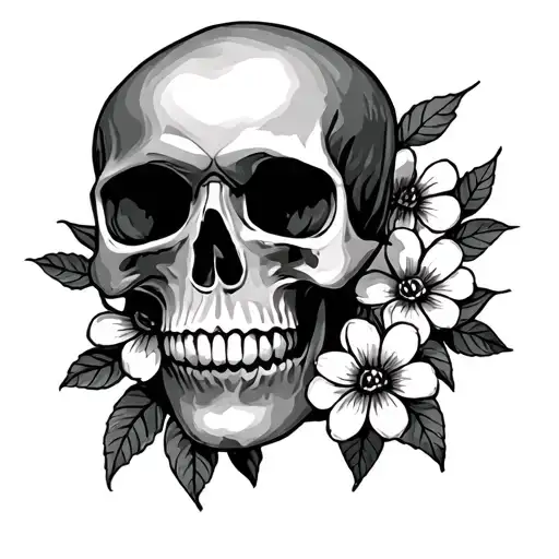 Skull With Flowers