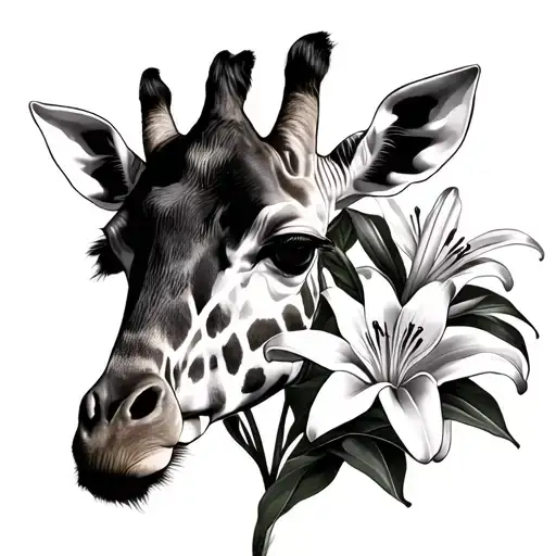 Giraffe And Lily Growing