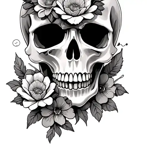 Skull With Flowers