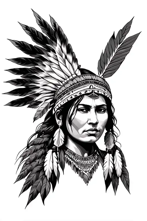 Native American Woman Face