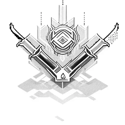 A Pixelated Sword Emerging From A Gaming Console