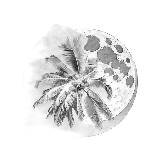 Moon Palmtrees Sea Stars