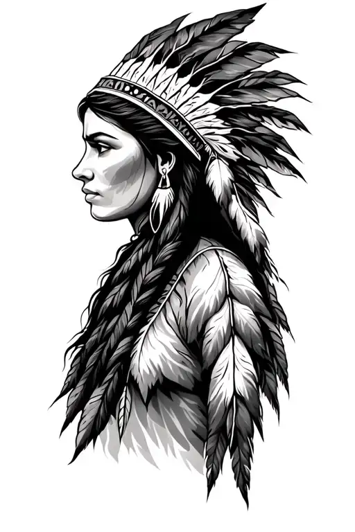 Native American Woman Side Profile