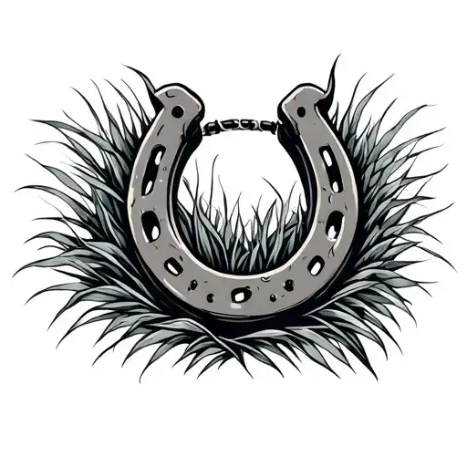Buffalo Grass Winding Around A Horse Shoe