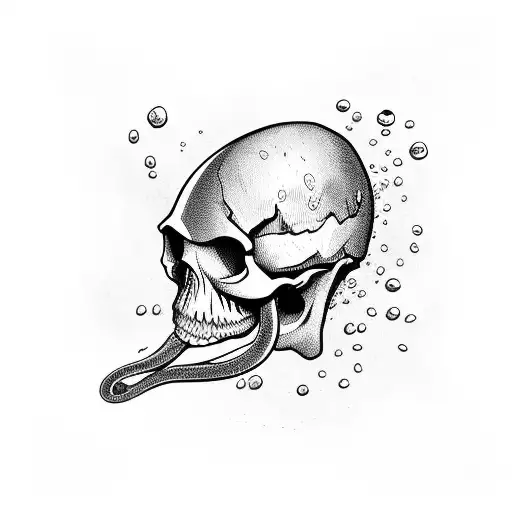 Skull In Diving Helmet With Tentacles Around