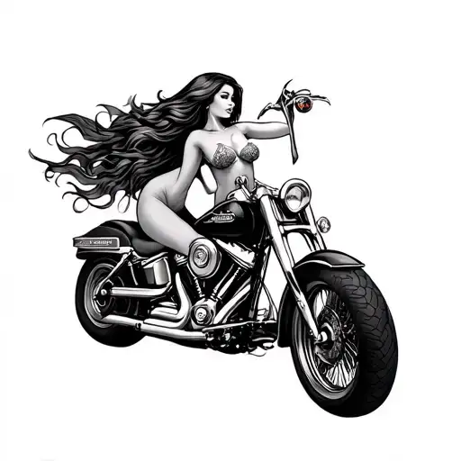 Mermaid On Harley Davidson