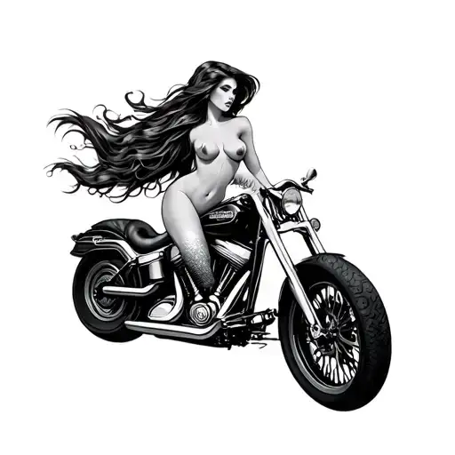 Mermaid On Harley Davidson