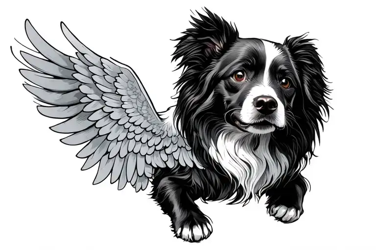 Dog With Wings Wrapped