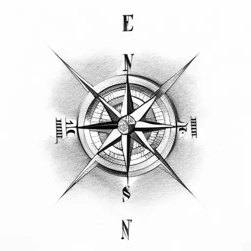 Compass With Mountains Behind