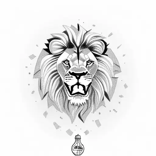 Lion With A Message In A Bottle
