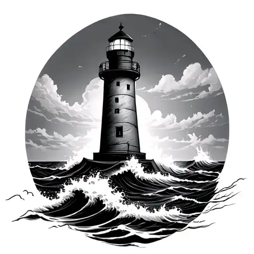 Lighthouse And Waves