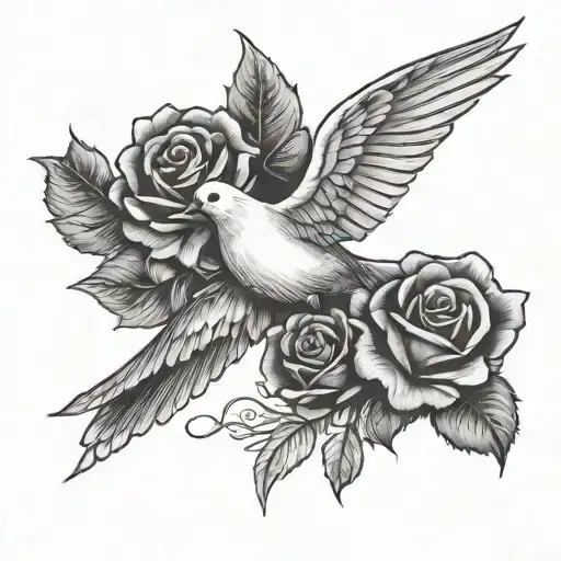 Dove And Roses