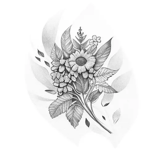 Floral Arm Sleeve With Leaves