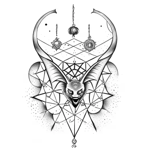 Starsign Moon Witch Bats Stars