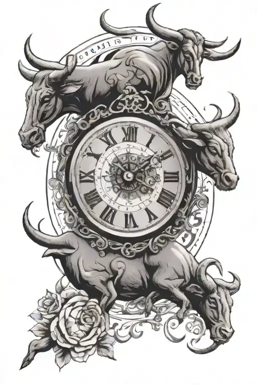 Birth Time Clock With Dates And Signs Taurus