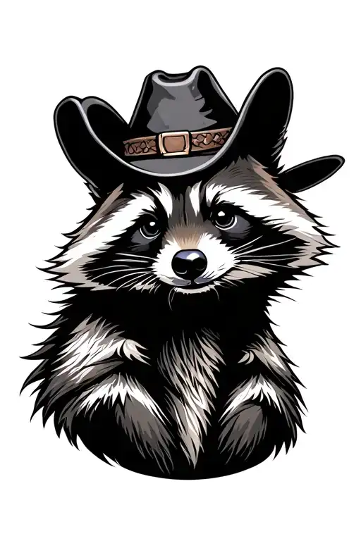 Raccoon With Cowboy Hat
