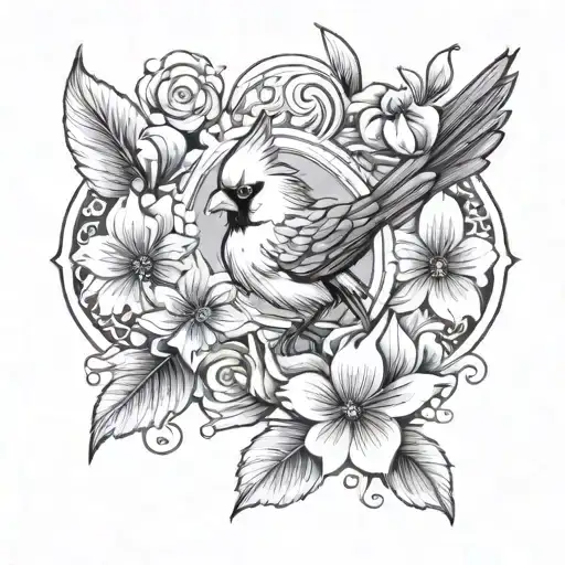 Flower Armband With Cardinal In Middle No Color