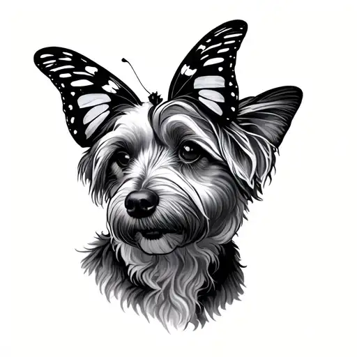 Dog With A Butterfly