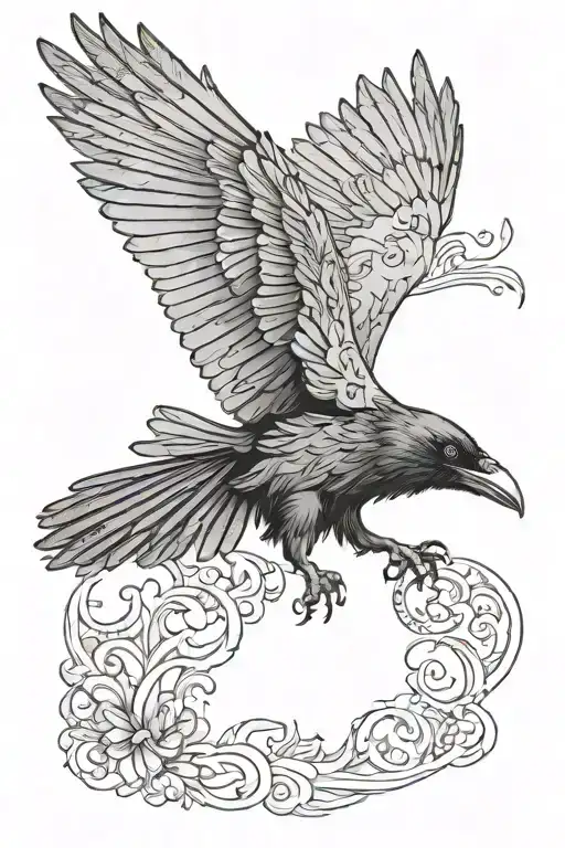 Raven Flying