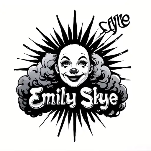 Clowds With Sun Rays Beaming With The Name Emily Skye