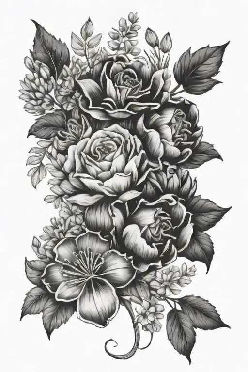 Birth Flower Bouquet June September January And August