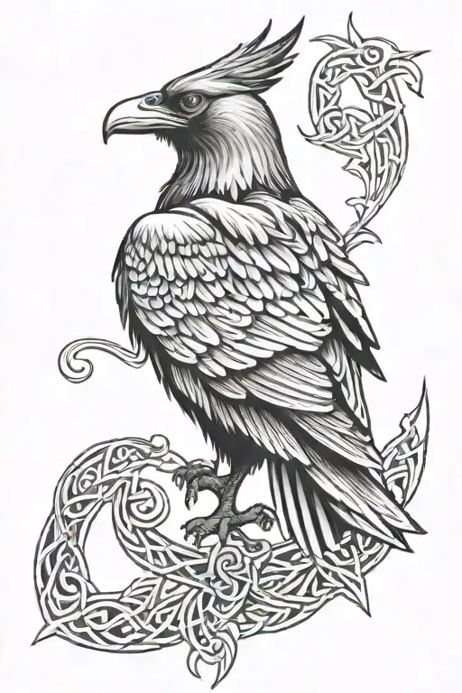 Celtic Raven Sitting