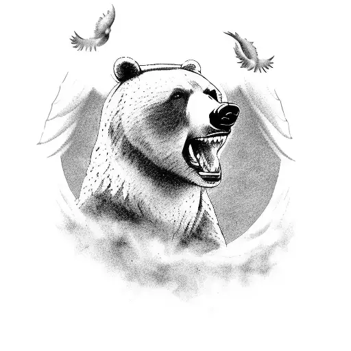 A Bear Playing Basketball With Angel Wings