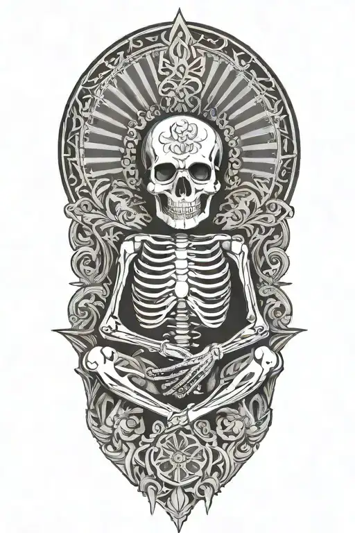 Skeleton Meditating