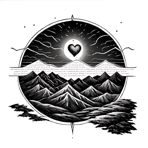 Biblical Scripture With Heartbeat Line And Mountains