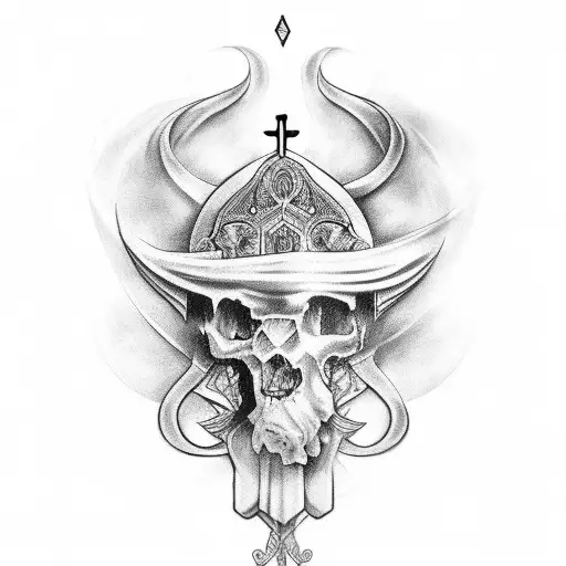 Religious Realistic Tattoo With Scrolls