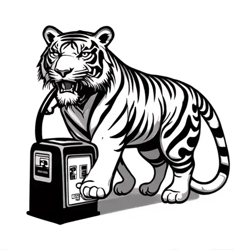 Tiger With Gas Pump Labeled 5