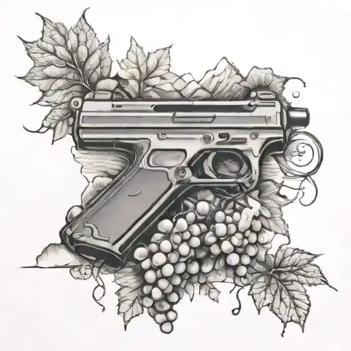 Gun And Grapes Growing Down Mountian Landscape