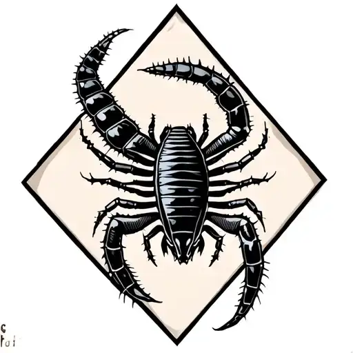 A Centipede Inside A Diamond Shaped Line Outlining