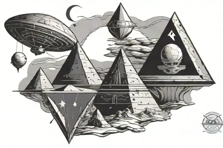 Pyramids Surrounded By Alien Spacecraft