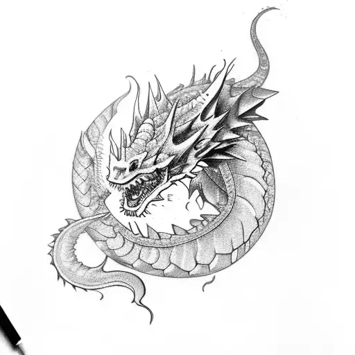 Feminine Whimsical Dragon From Clavicle To Bottom Upper Arm