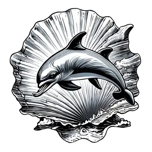 Seashellsand Dolphin Jumping