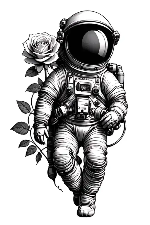 Astronaut And Rose