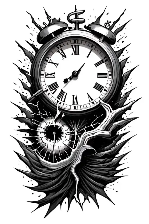 Broken Clock Half By Sound Waves