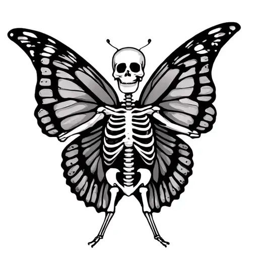Skeleton With Butterly Wings