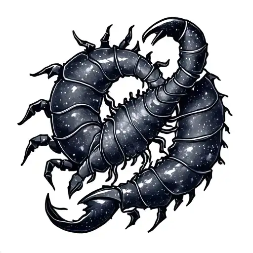 Gemini Symbol Intertwined With Scorpio Zodiac Sign In The Galaxy