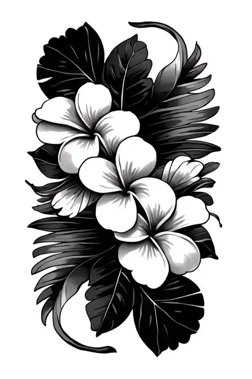 Plumeria And Hawai Flower Separated